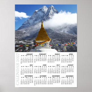 2027 Nepal-Kalender, Ama Dablan, Sagarmatha Poster