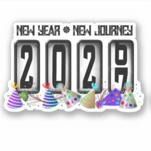2027 Neujahrs-Kilometerzähler Aufkleber