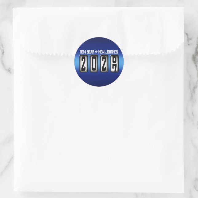 2027 Neujahrs-Kilometerzähler Runder Aufkleber (Tasche)