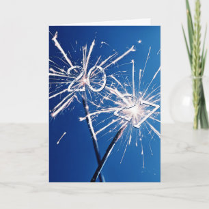 2027 Neujahrs-Sparklers Feiertagskarte