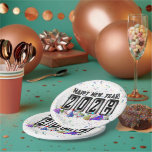 2027 Odometer New Years Party Pappteller<br><div class="desc">* HAPPY NEW YEAR 2027! * Fun party hats and confetti to celebrate the New Year. * Several sizes to choose from, round or square plate options. * You can personalize by changing the size of the design. * Add a background color of your choice * Click the CUSTOMIZE /...</div>