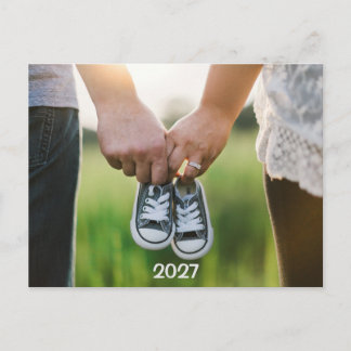 2027 Photo Pregnancy Expecting Announcement Postkarte