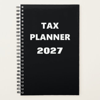 2027 Planer Steuerplaner Schwarz-Weiß-Design
