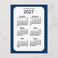 2027 Police Box Blue 6 Month Mini Kalender von Jan