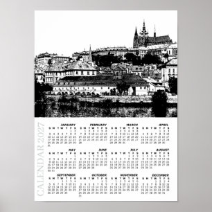 2027 Prag-Kalender, Prager Burg, Tschechien Poster