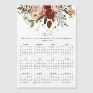 2027 Psalm 118,24 Eleganter floraler Magnetkalende Magnetkarte