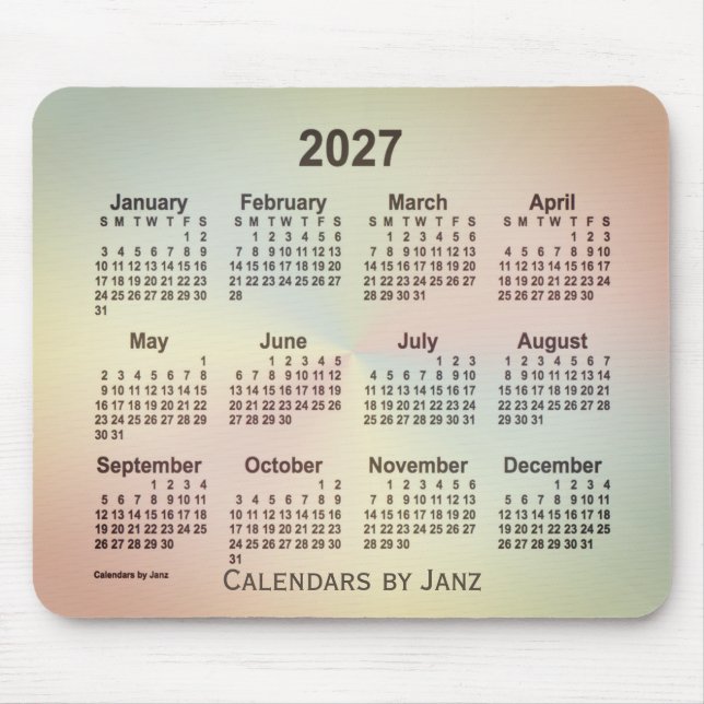 2027 San Telmo Rainbow Calendar by Janz Mousepad (Vorne)