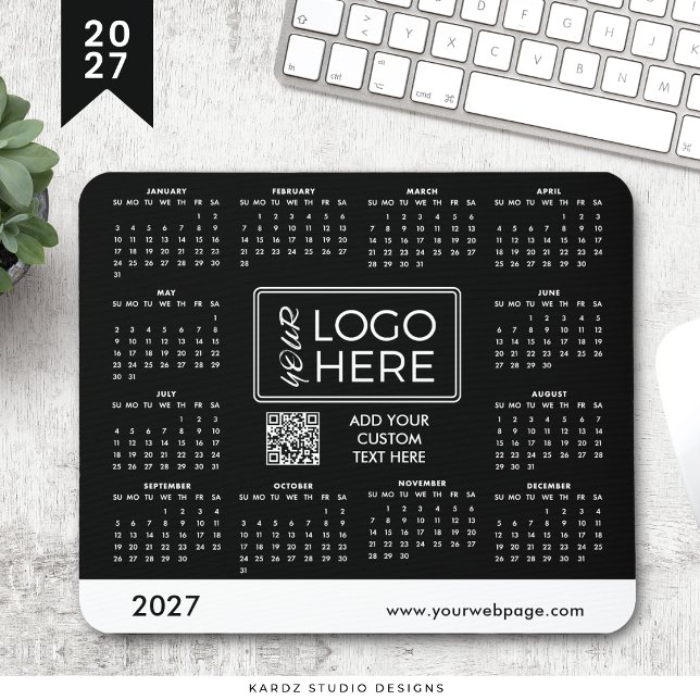 2027 schwarze Firmen-Logo-Kalendermauspad Mousepad (Von Creator hochgeladen)