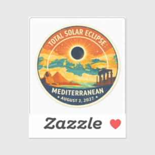 2027 Sonnenfinsternis über dem Mittelmeer Aufkleber
