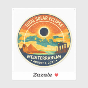 2027 Sonnenfinsternis über dem Mittelmeer Aufkleber