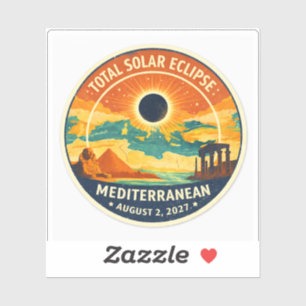 2027 Sonnenfinsternis über dem Mittelmeer Aufkleber
