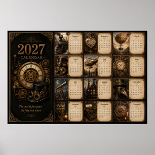 2027 Steampunk-Wandkalenderposter  Poster
