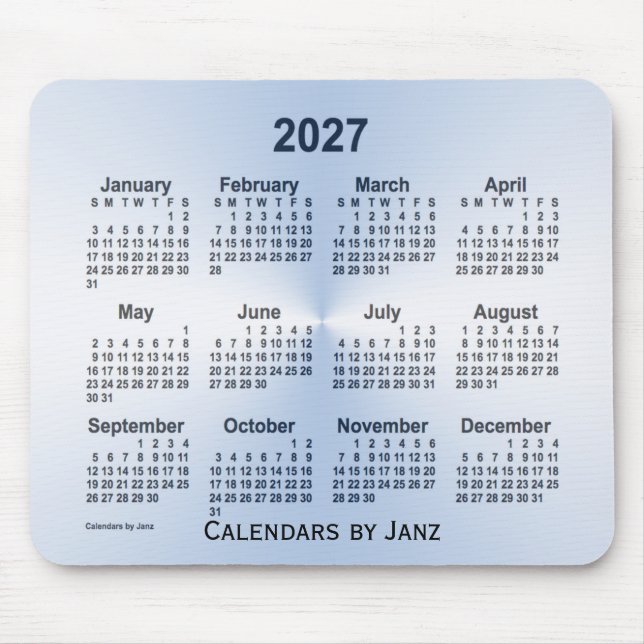 2027 Steel Blue Calendar von Janz Mouse Pad Mousepad (Vorne)