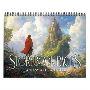 2027 Storybook-Seiten Fantasy-Kunst-Kalender Kalender