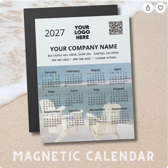 *2027 Strand Magnet Kalender Geschäft Logo QR Code (Von Creator hochgeladen)