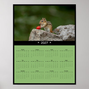 2027 Streifenhörnchen-Wandkalender - Kleiner Wegbe Poster