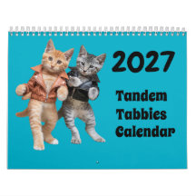 2027 Tandem-Tabby-Katze-Kalender