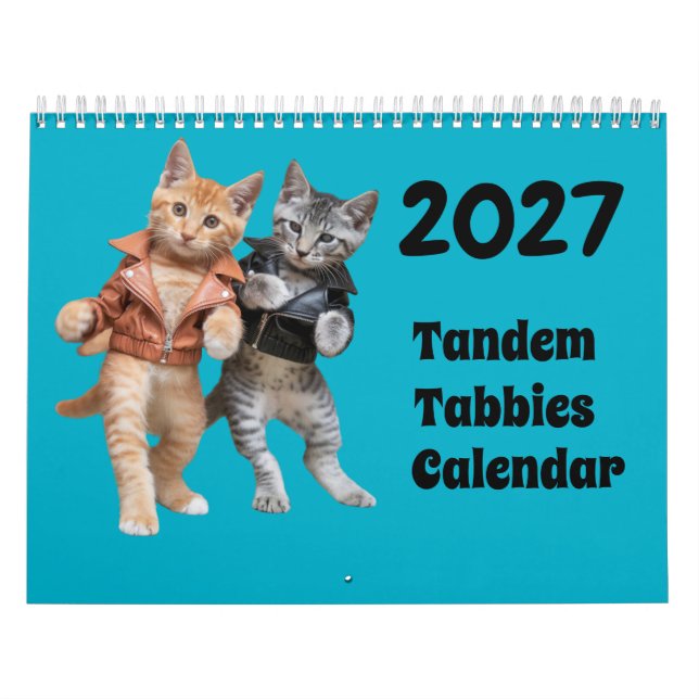 2027 Tandem-Tabby-Katze-Kalender Kalender (Titelbild)