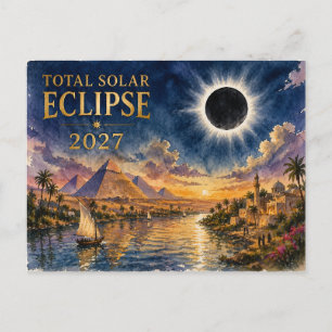 2027 Totale Sonnenfinsternis Ägypten Feiertagspostkarte