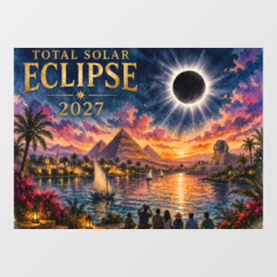 2027 Totale Sonnenfinsternis Ägypten Fensteraufkleber