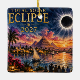 2027 Totale Sonnenfinsternis Ägypten Keramikornament