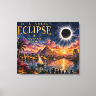 2027 Totale Sonnenfinsternis Ägypten Leinwanddruck