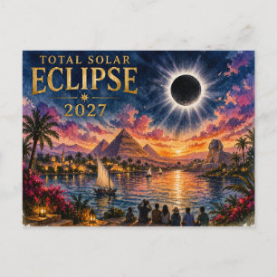 2027 Totale Sonnenfinsternis Ägypten Postkarte