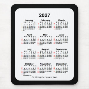 2027 Two Tone Black 52 Week Calendar von Janz Mousepad