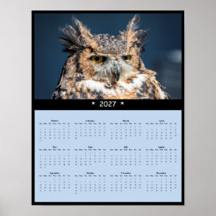 2027 Uhu-Wandkalender - Durchdringender Blick Poster