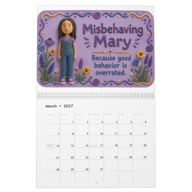 2027 Ungehorsame Mary Kalender (Mär 2027)