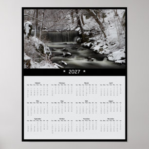2027 Vanderbilt Wasserfall-Wandkalender - Gärten Poster
