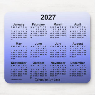 2027 Verblassener Indigokalender von Janz Mouse Pa Mousepad
