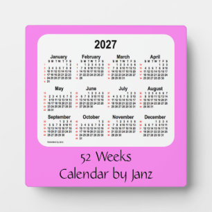 2027 Violet 52 Weeks Calendar by Janz Fotoplatte