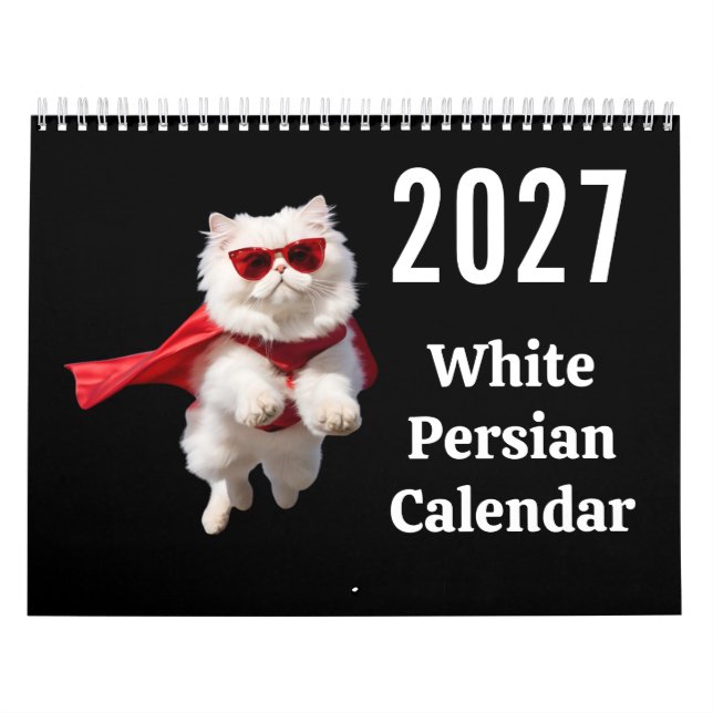 2027 Weißer Perserkatzenkalender Kalender (Titelbild)
