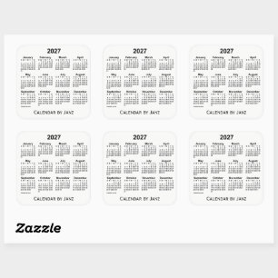 2027 Weißkalender von Janz Square Sticker