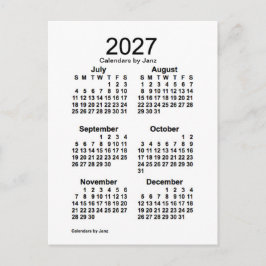 2027 White 6 Month Mini Kalender von Janz Postkarte