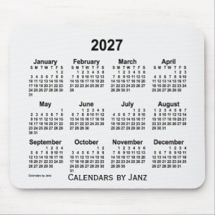 2027 White Smoke Calendar von Janz Mouse Pad Mousepad