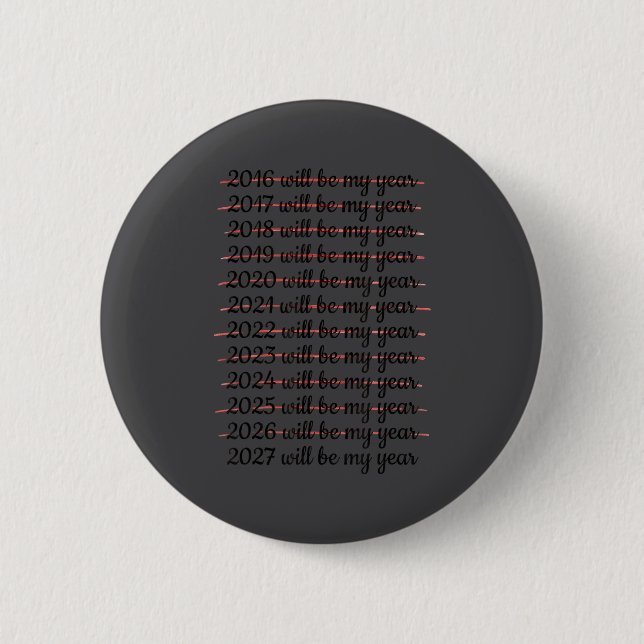 2027 Will Be My Year Procrastination New Year Reso Button (Vorderseite)