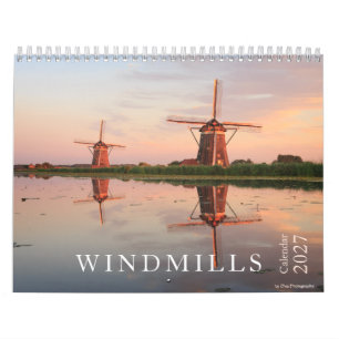 2027 Windmühlen-Fotografie in den Niederlanden Kalender