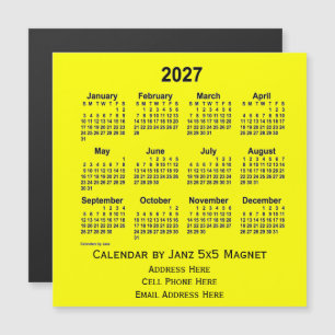 2027 Yellow Business Calendar von Janz Magnetkarte