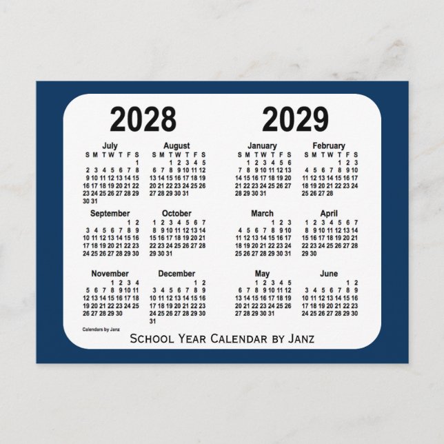 2028-2029 Police Box Blue School Calendar by Janz Postkarte (Vorderseite)