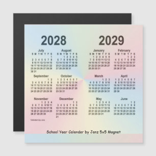 2028-2029 Rainbow School Year Calendar by Janz Magnetkarte
