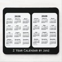 2028-2029 Schwarz-Weiß-Kalender von Janz