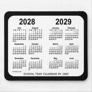 2028-2029 Schwarzweiss-Schulkalender durch Janz Mousepad