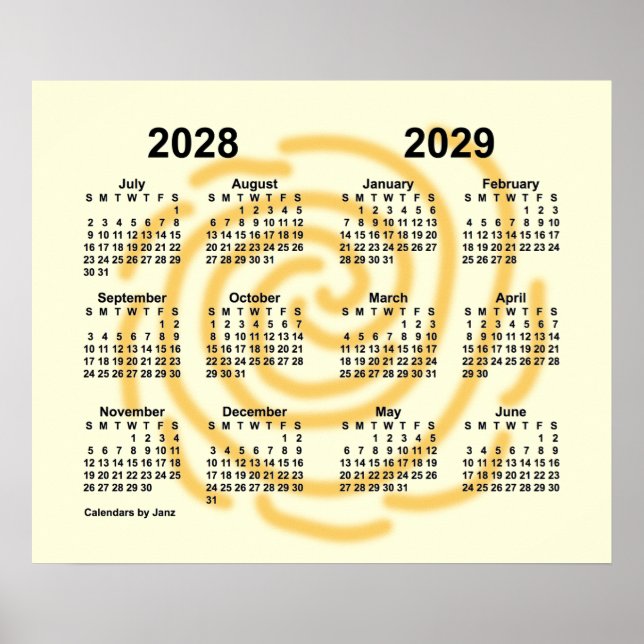 2028-2029 Sonnentage Schuljahr von Janz Poster (Vorne)