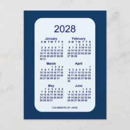 2028 Alice Blue 6 Monat Mini-Kalender von Janz Postkarte