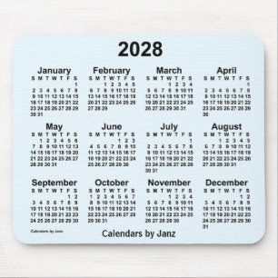 2028 Alice Blue Calendar by Janz Mouse Pad Mousepad