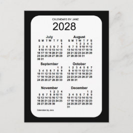 2028 Black 6 Month Mini Kalender von Janz Postkarte