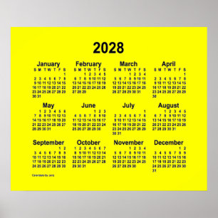 2028 Gelber Kalender von Janz Print Poster
