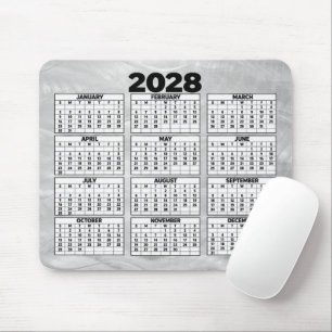 2028 Kalender Wellige Gebürstete Stahl Abstrakte Mousepad